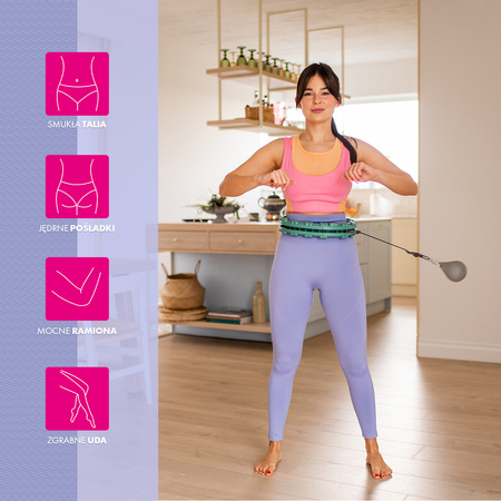 FH03 GREEN HULA HOP Z OBCIĄŻNIKIEM I LICZNIKIEM STOCK