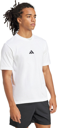 Koszulka męska adidas Essentials Small Logo Single Jersey biała JF1092