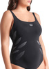 Damski Strój Kąpielowy Women's Arena Swimsuit Milena Wing Back  black/white rozmiar 42