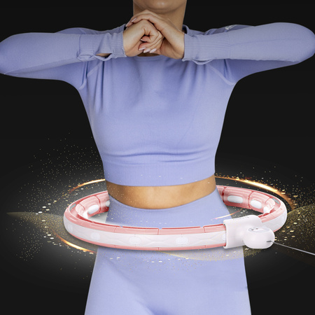 Zestaw hula hop magnetyczny z licznikiem HMS hhm15 różowe pas wyszczuplający br163 czerwony