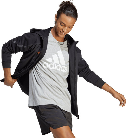 Koszulka męska adidas Essentials Single Jersey 3-Stripes Tee szara IC9350