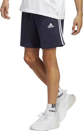 Spodenki męskie adidas Essentials French Terry 3-Stripes granatowe IC9436