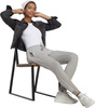 Spodnie damskie adidas Essentials 3-Stripes French Terry Cuffed szare IC9922