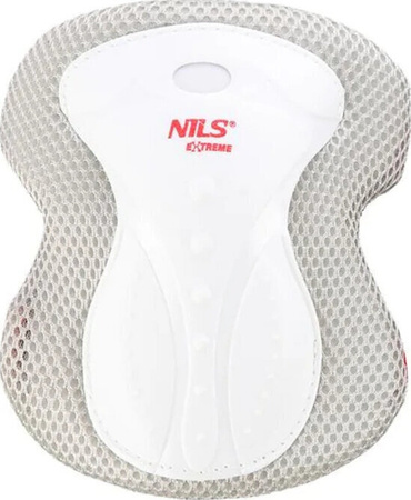 Zestaw ochraniaczy kolana łokcie nadgarstki na rolki deskorolkę hulajnogę Nils Extreme H8334 białe rozmiar L