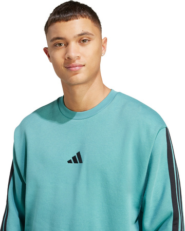 Bluza męska adidas Essentials 3-Stripes Fleece turkusowa JX0701