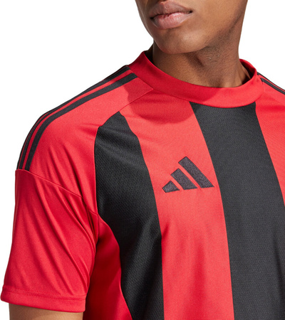 Koszulka męska adidas Striped 24 Jersey czerwono-czarna IW4556