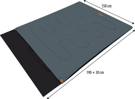 Śpiwór turystyczny kempingowy dwuosobowy Nils Camp wymiary 220 x 150 cm