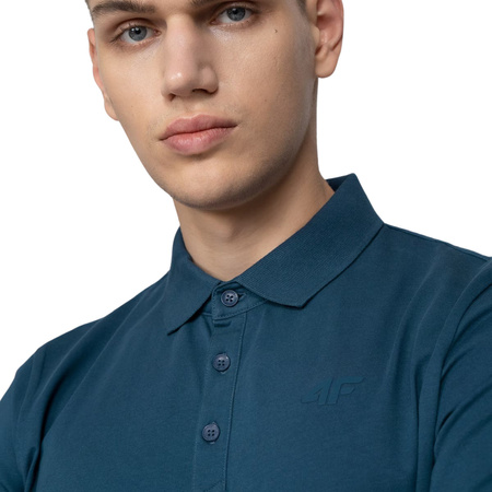 Koszulka polo męska 4F denim H4L22 TSM355 32S