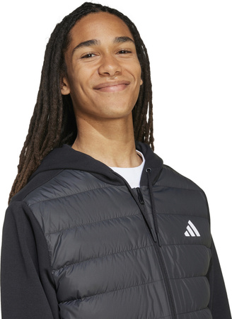 Kurtka męska adidas Essentials Climawarm Hybrid Down Hooded czarna KA5251