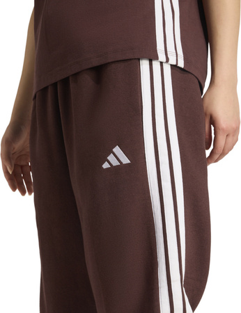 Spodnie damskie adidas Essentials 3-Stripes Fleece Loose-Fit brązowe JY3069