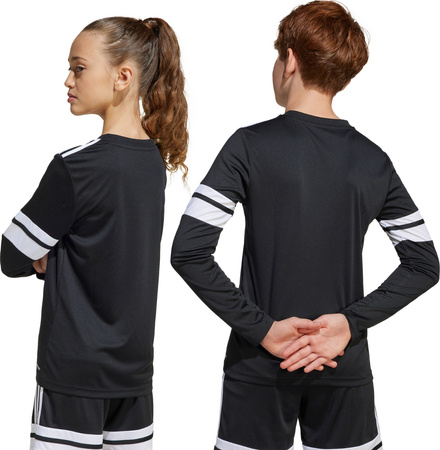 Koszulka dla dzieci adidas Squadra 25 Long Sleeve Jersey czarno-biała JJ0047