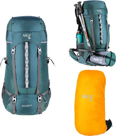 Plecak turystyczny trekkingowy górski Bergen 65l Nils camp nc1949 zielony