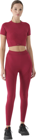 Legginsy damskie 4F FNK F389 burgund 4FRAW24TFTIF389 60S