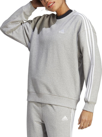 Bluza damska adidas Essentials 3-Stripes szara IC9905