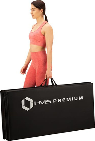 Materac gimnastyczny składany Hms Premium MGS01 2400x1200 mm czarny