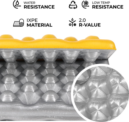 Karimata mata turystyczna do siedzenia składana NC17105 Nils camp żółta 40x30x2cm