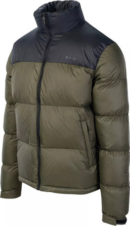 Męska kurtka zimowa pikowana Hi-tec Fowel czarno-zielona rozmiar XL