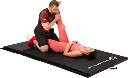 Materac gimnastyczny składany Hms Premium MGS01 2400x1200 mm czarny