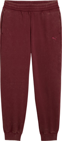 Spodnie damskie Puma ESS Elevated Comfort Wash Sweatpants bordowe 688104 96