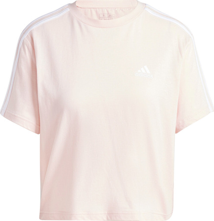 Koszulka damska adidas Essentials 3-Stripes Single Jersey Crop Top różowa IY4227