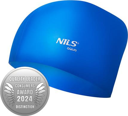 Czepek silikonowy do długich włosów Nils aqua nqc jednokolorowy niebieski