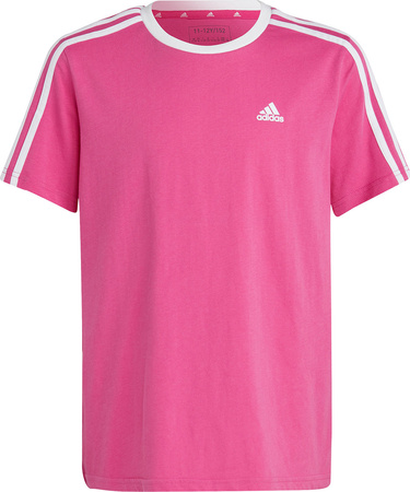 Koszulka dla dzieci adidas Essentials 3-Stripes Cotton Loose Fit Boyfriend Tee różowa IC3639
