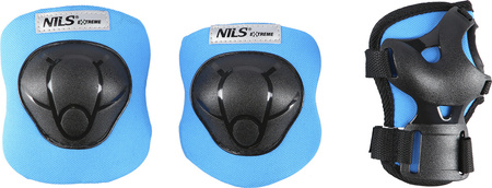 Zestaw kask z ochraniaczami niebieski Nils Extreme mtw01 h210 rozmiar XS