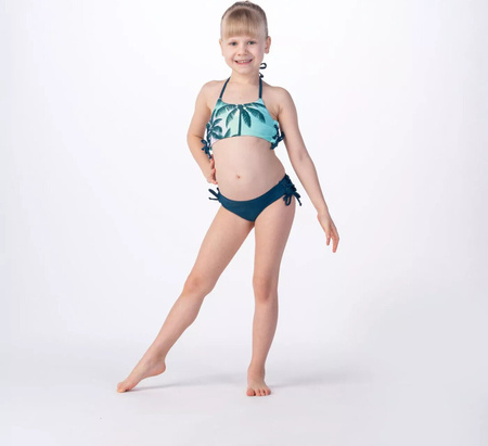 Dziecięcy strój kostium kąpielowy dwuczęściowy Aquawave Hali Kids palms print rozmiar 128