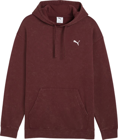 Bluza męska Puma ESS Elevated Relaxed Wash Hoodie bordowa 688049 96