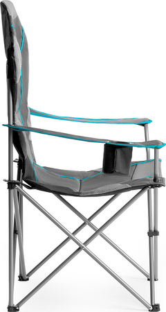 Krzesło fotel turystyczny składany Nils Camp NC3080 jasnoszary 95x110x50cm