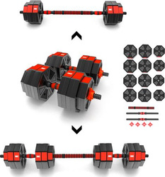 Sztanga gryf z obciążeniem sztangielki / hantle kompozyt SGC30 30 kg HMS