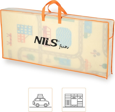 Mata dziecięca składana Nils Fun City rozmiar 195 x 180 cm