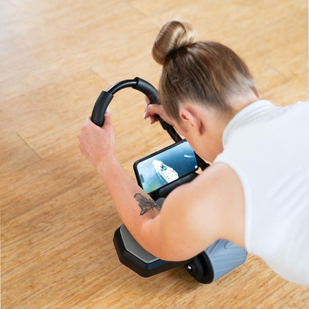 Automatyczne koło do ćwiczeń mięśni brzucha z podparciem kółko ABS KA10 czarne