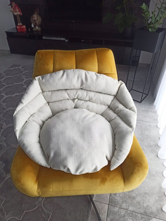 Huśtawka hamak ażurowy fotel wiszący 80x60cm z poduszką ecru