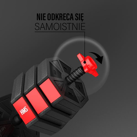 Sztanga gryf z obciążeniem sztangielki / hantle kompozyt HMS SGC20 20 kg