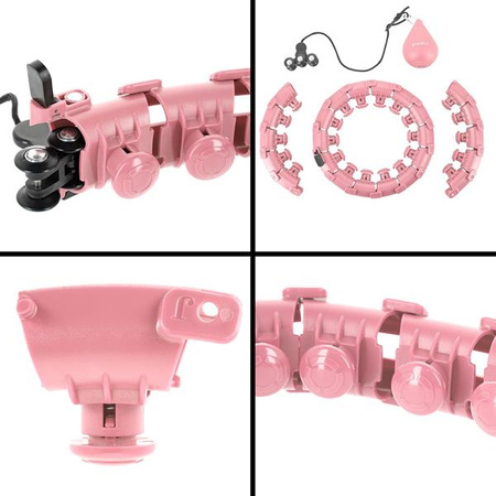 Zestaw hula hop z wypustkami i obciążnikiem HMS hhw01 różowe pas wyszczuplający br163 czerwony