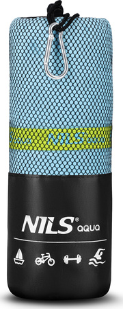 Ręcznik z mikrofibry szybkoschnący Nils Aqua NAR12 jasnoniebieski 180x100 cm