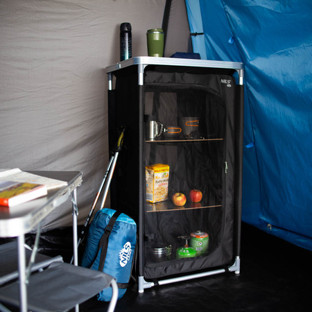 Szafka turystyczna kempingowa z blatem Nils Camp NC3036 składana czarna 105x62x48cm
