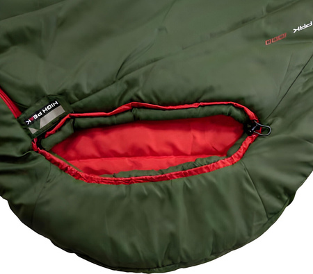 Śpiwór turystyczny mumia High Peak Pak 1000 Eco wymiary 220x80x50 cm