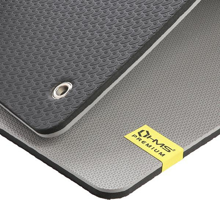 Mata do ćwiczeń fitness klubowa z otworami MFK07 HMS Premium 120x60x1,5 cm EVA szaro-czarna