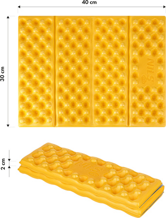 Karimata mata turystyczna do siedzenia składana NC17105 Nils camp żółta 40x30x2cm