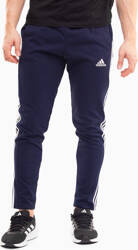 Spodnie męskie adidas Essentials Single Jersey Tapered Open Hem 3-Stripes granatowe IC0045