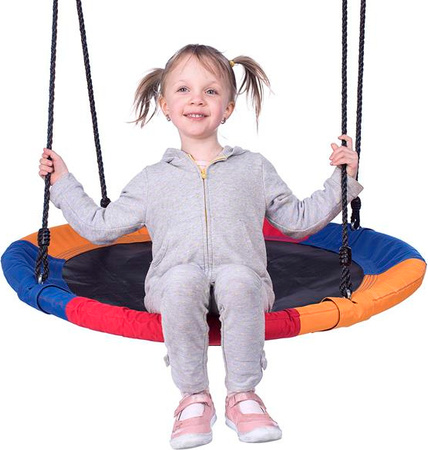 Bocianie gniazdo huśtawka Nils Camp NB5003 średnica 90 cm niebiesko-czerwono-pomarańczowe