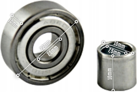 Łożyska ABEC-7 RS chrome Nils Extreme opakowanie metalowe 8 sztuk