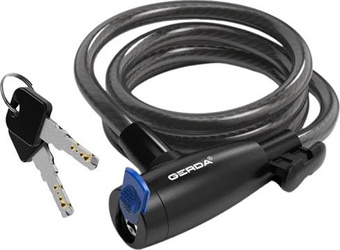 Zapięcie rowerowe Gerda linka, korpus okrągły, osłona klucza Flex 1500/8T czarne 0SFL0150008 06T2XP