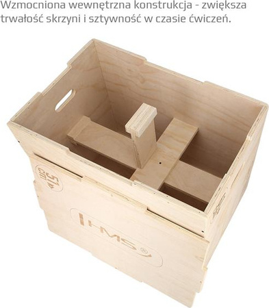 Skrzynia treningowa pylometryczna do ćwiczeń crossfit drewniana HMS DSC01
