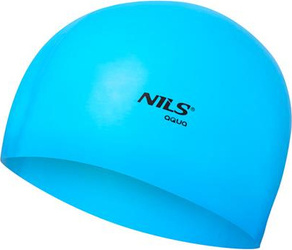 Czepek pływacki silikonowy Nils aqua nqc jednokolorowy bl02 niebieski