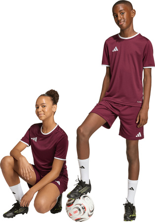 Spodenki dla dzieci adidas Entrada 26 bordowe JZ6527