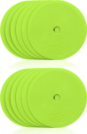 Płaskie znaczniki pola - okrągłe 15 cm - 12x zielony SMJ sport ZPO-G