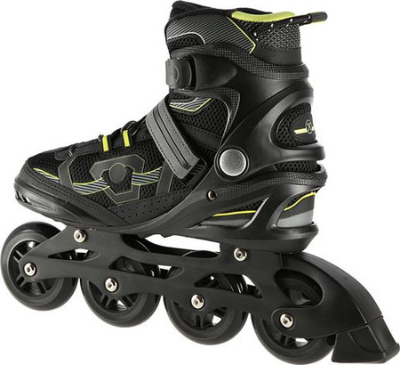 Łyżworolki rolki Nils Extreme NA9157 ABEC-9 koła 84mm czarno-żółty rozmiar 42